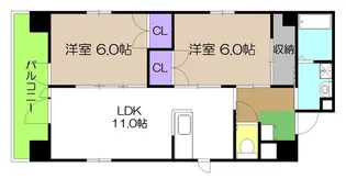 クレアフジモト【5階】の間取り