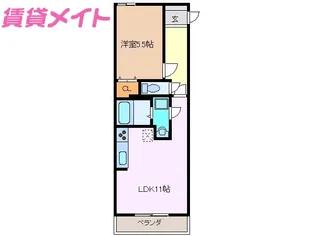 1LDKの間取り画像