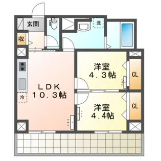 光のレジデンス・EXA【4階】の間取り