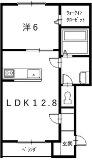1LDKの間取り画像