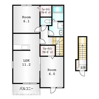 群馬県前橋市ぬで島町【アパート】の間取り