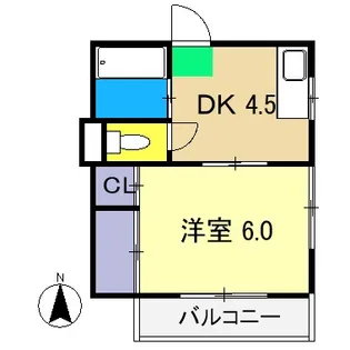 コーポK&T【4階】の間取り