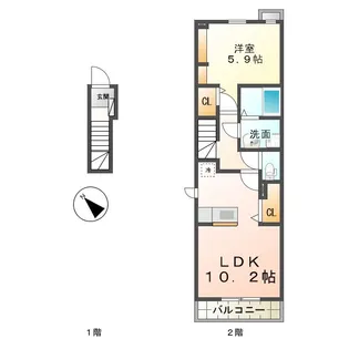 アイランド パイン【2階】の間取り