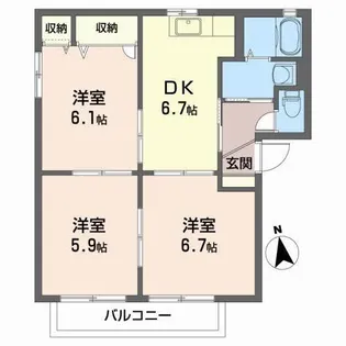 クレアールB【2階】の間取り