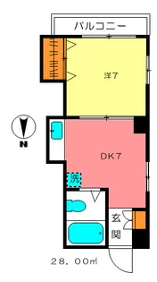 第2太陽コーポ【8階】の間取り
