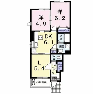 徳島県阿南市見能林町東野【アパート】の間取り