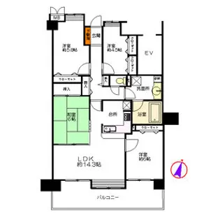 ロイヤルパレス長町公園【12階】の間取り