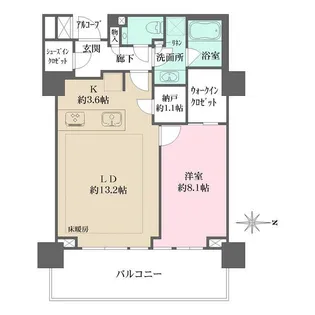 プラウド恵比寿ヒルサイドガーデン(プラウドエビスヒルサイドガーデン)【6階】の間取り