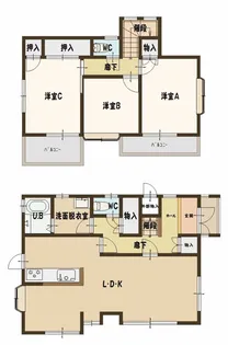 広島県福山市加茂町字上加茂【一戸建】の間取り