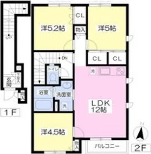 ラ マージュA【2階】の間取り