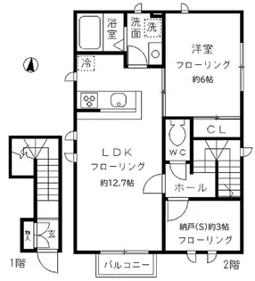 メゾンブラン【2階】の間取り