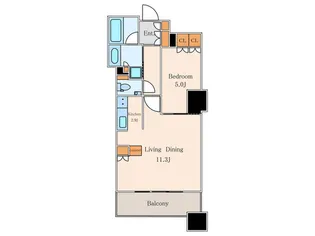 ザパークハウス西新宿タワー60【25階】の間取り