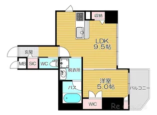 大阪府大阪市天王寺区上汐4【マンション】の間取り