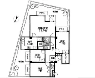 エクレール代官山【1階】の間取り