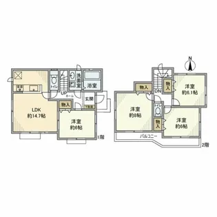 神奈川県相模原市南区磯部【一戸建】の間取り