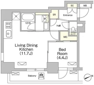 テラス大崎【7階】の間取り