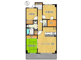 ライオンズタワー竹ノ塚ガーデン【14階】の間取り
