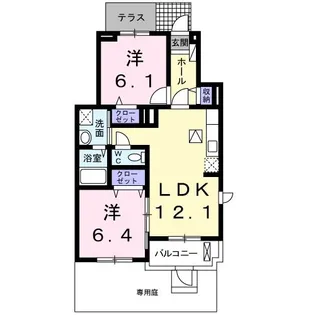 アミティエ東光【1階】の間取り