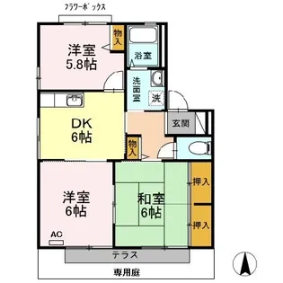 メゾンドヴェール和幸 A棟【1階】の間取り