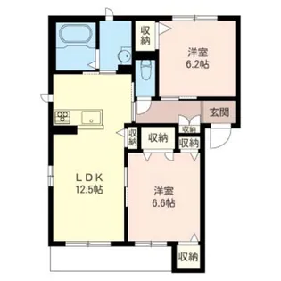 エクセルツイン イースト【2階】の間取り