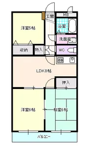 サン丸山【2階】の間取り