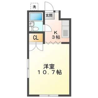 コーポ1K 北棟【3階】の間取り