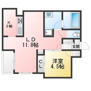アークコート住吉【1階】の間取り