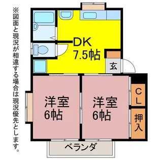 ウイングコートハイネス大石【2階】の間取り