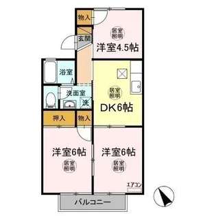 ハイツカメリヤ【1階】の間取り