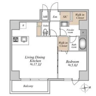 GLAM STELLA松屋町【6階】の間取り