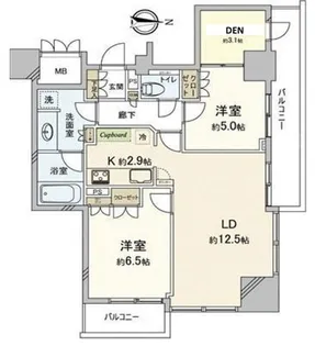 品川タワーフェイス【4階】の間取り