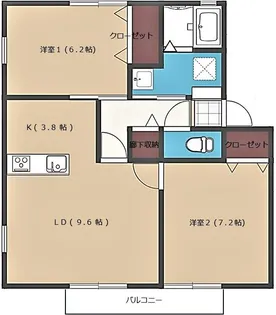 サンビレッジ画図東ABCD B【2階】の間取り