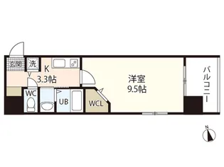 グラビスコート光町【6階】の間取り