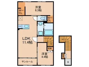 フローラリア原【2階】の間取り