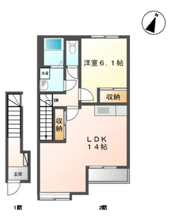サンプレス・ラビアンKN【2階】の間取り