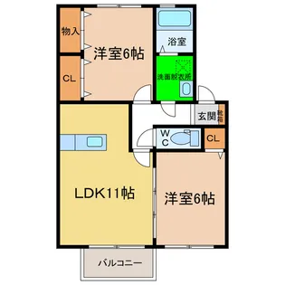 ルミナス富岡A【2階】の間取り