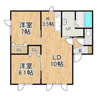 プランドールK・I【1階】の間取り