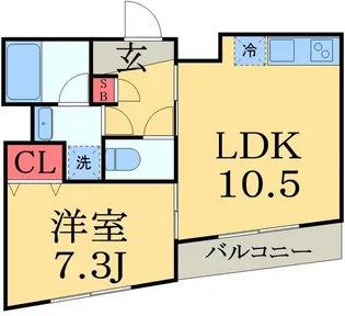 グリシーヌ千葉【2階】の間取り