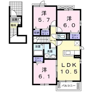 フォンテーヌ【2階】の間取り