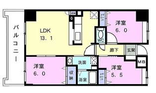 パーシモンフィールド【10階】の間取り