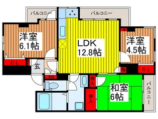エクセルハイム常盤【2階】の間取り