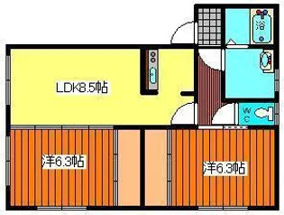 メイプル弐拾壱番館【1階】の間取り