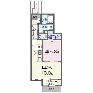 ファインビレA【1階】の間取り