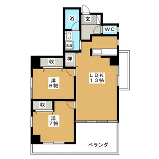 センターウィング【8階】の間取り