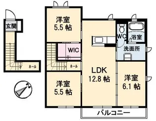 コスモコート【2階】の間取り
