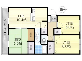 石崎ハイツ弐番館【3階】の間取り