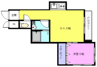 レジデンスアカザワ【5階】の間取り