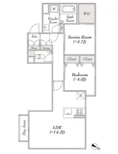 レンブラン赤堤【1階】の間取り