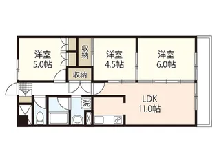 リバーサイド大須賀【6階】の間取り