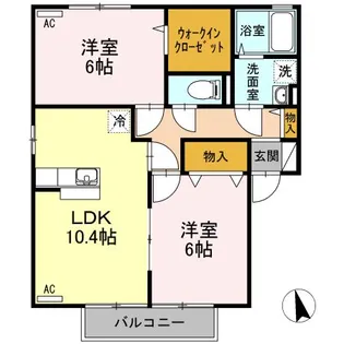 リジェール東山崎 C棟【2階】の間取り